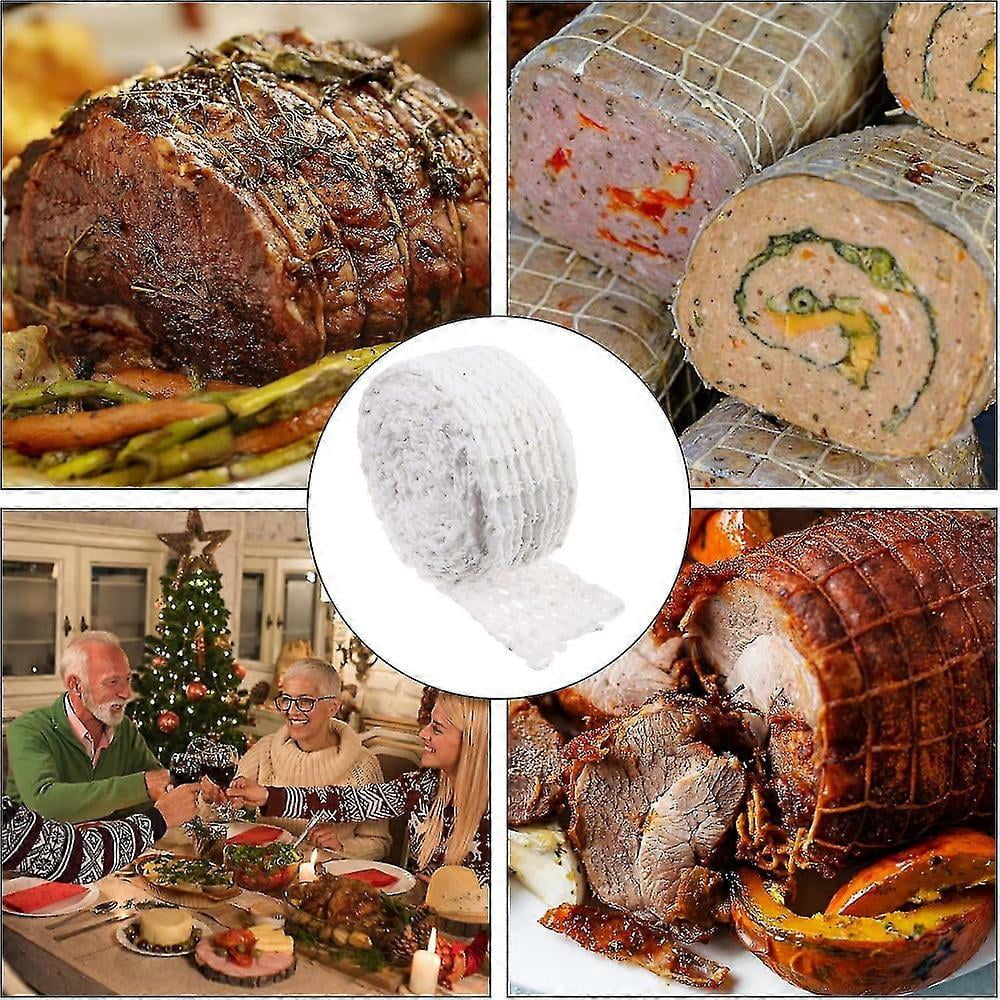4pcs Meat Netting Roll, Size 16, Elastic Smoked Meat Poultry Ham