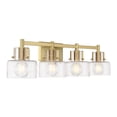 thumbnail image 4 of Dover 4-Light Bathroom Vanity Light in Warm Brass, 4 of 6
