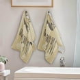 thumbnail image 4 of Whale World Map Hand Towels, Retro Yellow Kitchen Towel Ultra Soft and Absorbent,Decorative Fingertip Face Towel for Bathroom Hotel, 2 PCS, 28.3"x 14.4", 4 of 5