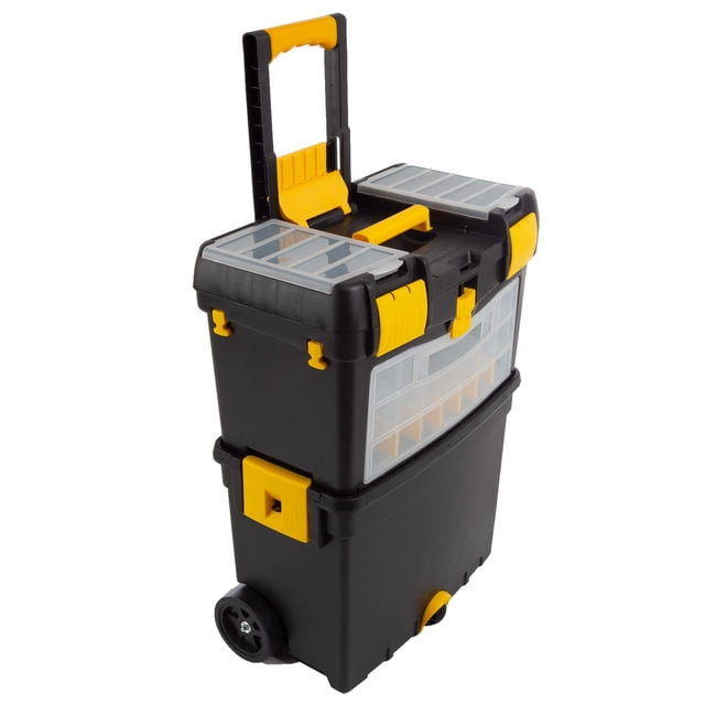 Caja de herramientas rodante Stalwart con ruedas y asa plegable