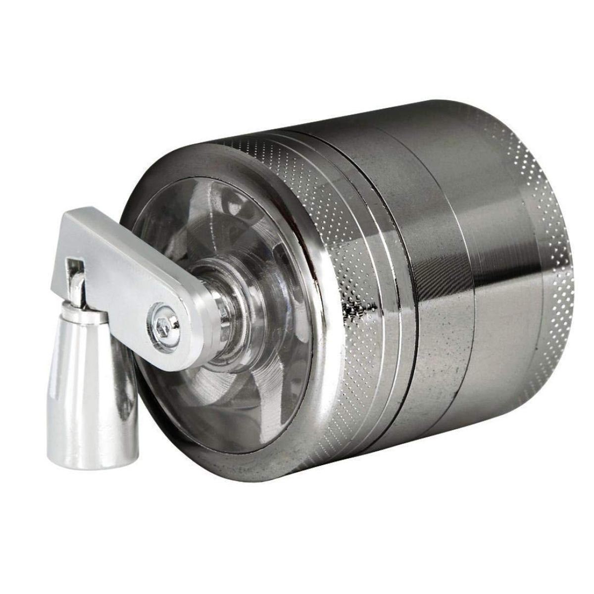 4layer Zinc Alloy Herb Crusher Grinder with Mill Handle