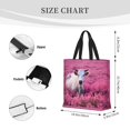 thumbnail image 3 of Disketp Flower Field Cow Bolsa Tote de Lona para Mujer, Bolso de Hombro y Cruzado con Cierre de Cremallera, 3 of 7