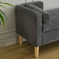 thumbnail image 6 of Comfortable Corduroy Storage Bench with Armrests and Two Bolster Pillows for Living Room or Bedroom, 65 ", 6 of 9