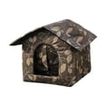 thumbnail image 2 of Winterproof Cat House Outdoor Waterproof Oxford Cloth Cat Cave with Zippered Cushion Portable Shelter House with Removable Cushion Outdoor Cat House for Cats and Small Pets Winter Protection, 2 of 4