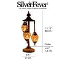 thumbnail image 3 of SILVERFEVER Moroccan Lamps Mosaic Turkish Lamp -Three Tier Lanterns Colorful Handmade Glass Floor or Table with E 12 Bulbs Sunrise Flower Eggshapped, 3 of 8