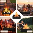 thumbnail image 3 of Square Fire Pit Ring, Heavy Duty Steel Fireplace Insert for Outdoor Camping and Garden Bonfire Pits - Portable Burner Base for Wood and Charcoal, 3 of 8