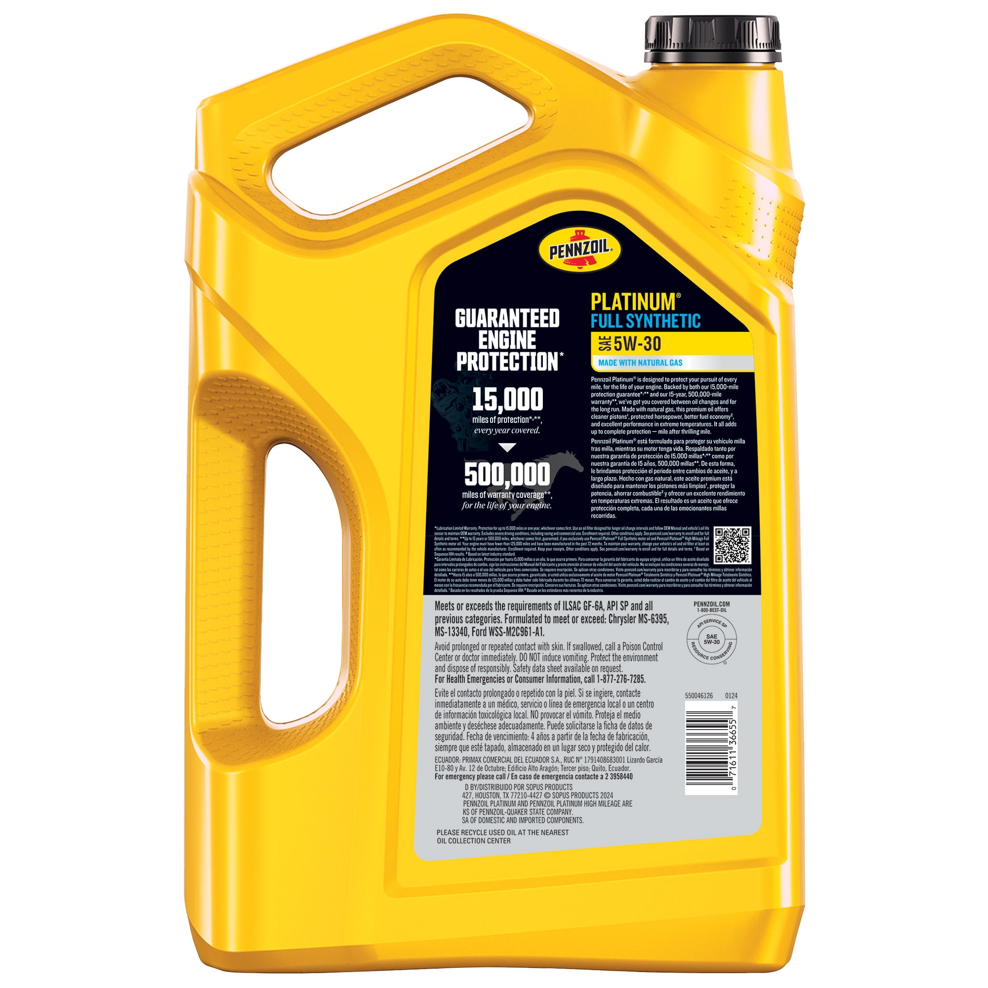 Pennzoil Platinum 5W-30 Full Synthetic Automotive Motor Oil Pennzoil Platinum 5W-30 Full Synthetic Automotive Motor Oil