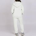 thumbnail image 6 of Huankd Sweatsuits Women 2 Piece Outfit Zip Up Jacket Comfort Jogger Set Fleece Hoodie and Sweatpants Set Matching Sweat Sets White L, 6 of 6