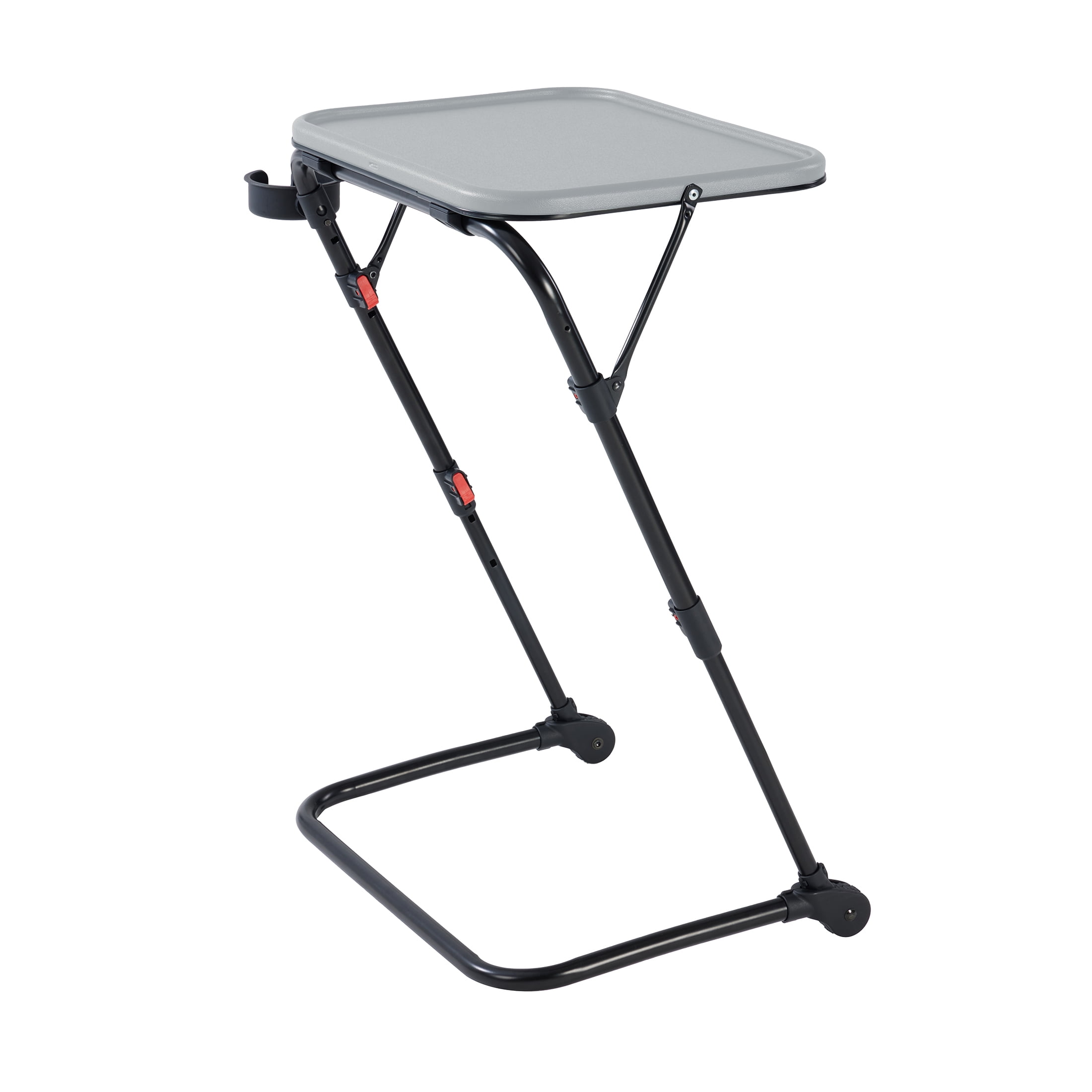 Mainstays Adjustable Folding TV Tray with Cup Holder, Gray
