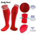 thumbnail image 2 of Lovely Annie Women's 2 Pairs Knee High Sports Socks for Baseball/Soccer/Lacrosse 003 M(Red), 2 of 5