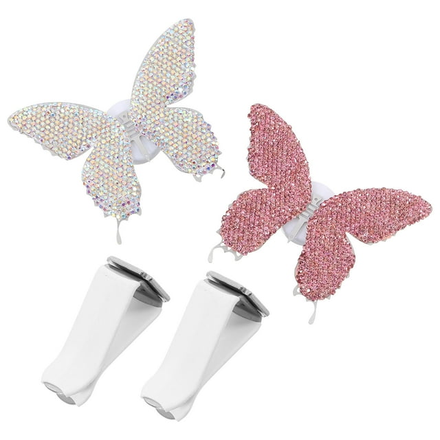 FUTUREORYY 2Ud Clip Difusor Para Salida De Aire De Auto En Metal Y Rhinestone Color Assorted