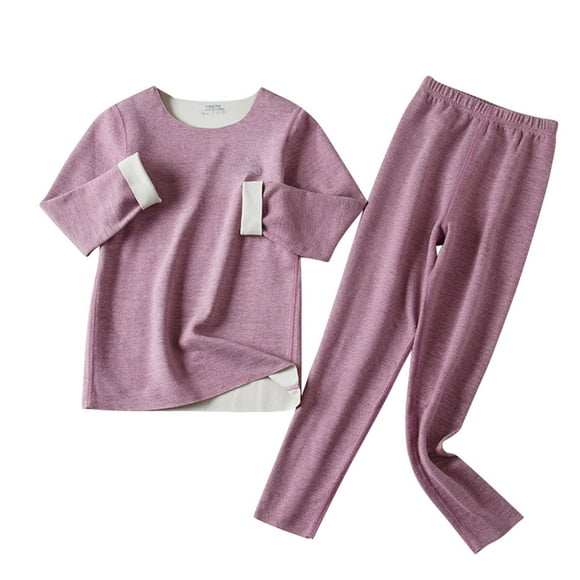 Odeerbi 4-16 Años Niño Niña Pijama Suave de Manga Larga Johns Conjunto de Ropa Interior Térmica Para Dormir Conjunto de Pijama