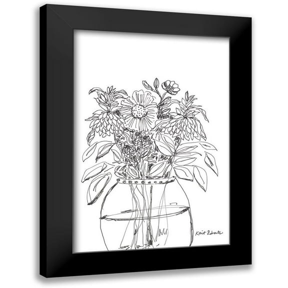 Roberts, Kait 11x14 Black Modern Framed Museum Art Print Titled - Summer Garden in a Vase