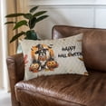 thumbnail image 3 of Happy Halloween Boston Terrier Witches Hat Pumpkin Carving Quilt Pillowcase Gentleman Dog Lover Gifts Throw Pillow Cover Bed Home Decor - 02019, 3 of 5