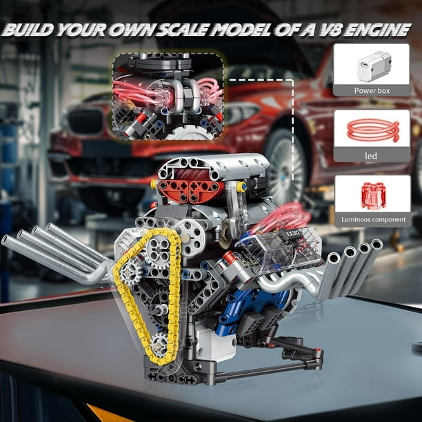 レゴV8エンジン　8シリンダー GZBrick V8 Engine Building Sets 8-Cylinder Visible