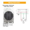 thumbnail image 4 of fuzhong-Nema 14-50 Prises Qualité Industrielle 50 Ampères Réceptacle 125/250 Volts pour EV, RV, Four, Cuisinière et Cuisinière, 3 Pôles 4 Fils, 4 of 4