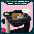 thumbnail image 3 of Amolife 14.1" Cat Tree with Hammock, Sisal Scratching Post, Plush Bed, Stable Cat Furniture for Indoor Cats and Kittens, Blue, 3 of 9
