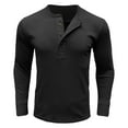 thumbnail image 1 of Chemise à Manches 3/4 pour Hommes, Veste Chemise pour Hommes, Chandail à Col Rond pour Hommes, Chemise de Base Décontractée à Manches Longues avec Boutons, 1 of 5