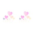 thumbnail image 2 of serony 7pcs/set Cake Topper Heart Shape Wedding Birthday Cake Simple Design Paper Top Decoration pink 2Set, 2 of 6