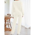 thumbnail image 4 of GZWYHT Sets for Women Lounge Sets for Women Womens Fuzzy Fleece Long Sleeve 2 Piece Loungewear Outfits Sweater Pants Pajama Sets Two Piece Sets for Women Womens Pajama Sets White XS, 4 of 8