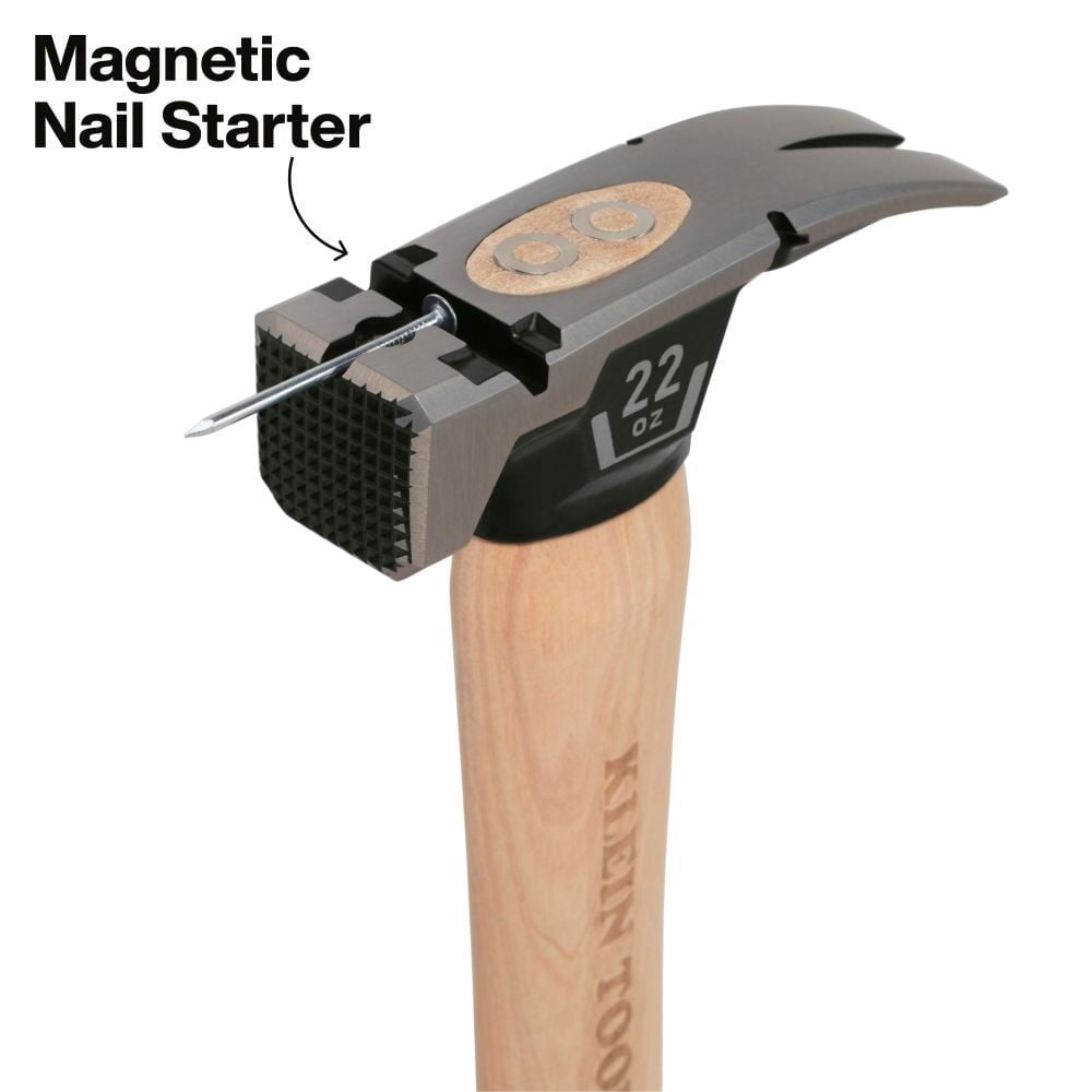 Klein Tools 22 Ounce Milled Face Hickory Handle Hammer