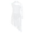 thumbnail image 2 of TiaoBug Girls Latin Jazz Ballet Lyrical Dance Dress Figure Ice Skating Asymmetrical Skirt Leotard Dancewear White 8, 2 of 6