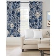 thumbnail image 2 of Navy Blue White Peony Blackout Curtains for Bedroom Living Room Darkening Curtains 63 Inches Long Vintage Floral Blossom Window Curtain 2 Panels Set Insulated Window Treatment Grommet Drapes 42"x63", 2 of 9