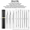 thumbnail image 5 of KLZO 10-Pcs Blackhead Extractor Kit - Pimple Popper Tool - Acne, Blemish, Milia, Zit Remover for Face - Silver, 5 of 14
