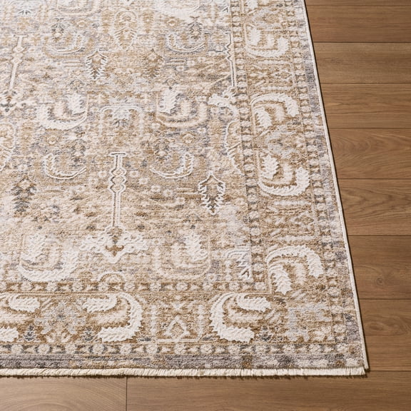 Hauteloom Karsen Living Room, Bedroom Area Rug - Traditional - Beige, Tan, Light Gray - 5' x 7'5"