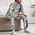 thumbnail image 7 of Salouo Llama and Cactus1 Print Button-Front Long Sleeve Pajama Set for Men, Soft 2Pjs Men's Long Sleeve Sleepwear-Medium, 7 of 7