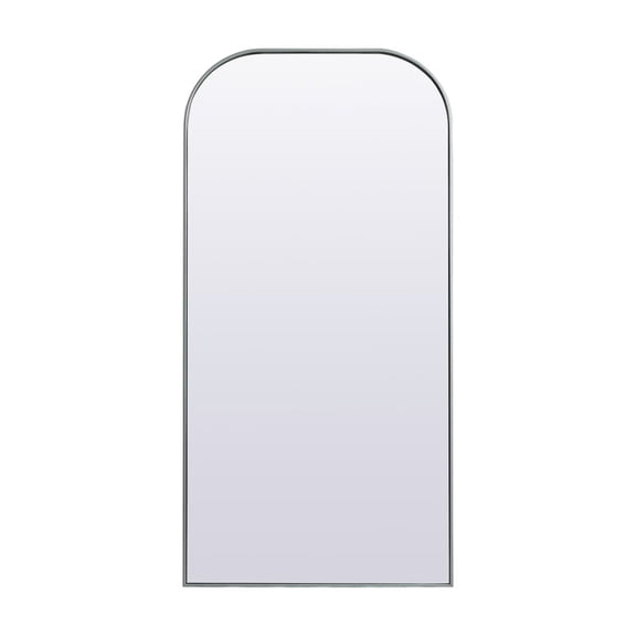 Elegant Decor Metal Frame Arch Full Length Mirror 35x72 Inch in Silver