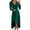 Green, variant on XFLWAM Women's Warp V Neck Long Sleeve Ruffle Split Midi Dress Solid Color Bodycon Cocktail Party Dresses Beige M