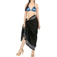 thumbnail image 2 of HAPPY BAY Women's Casual Beach Sarong Maxi Swimsuit Pareo Wrap One Size Ebony, Embroidery, 2 of 5
