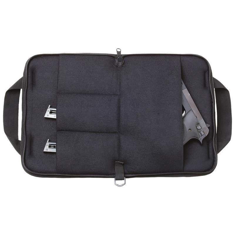 2pcs Tactical Pistol Handgun Carry Case Storage Padded Zipper Pouch Bag Black 