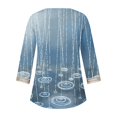 thumbnail image 5 of Fiudx Ropa de Mujer Blusas de Túnica Básica con Cuello En V y Costuras de Encaje Estampadas con Manga 3/4 para Mujer, 5 of 5