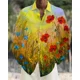 thumbnail image 1 of Camisa de solapa superior para hombre, tendencia de moda casual, patrón de flores creativo de alta definición, tela suave y cómoda de alta calidad 2024, 1 of 6