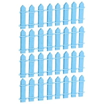 Uxcell 4pcs 3.9 Inch Miniature Garden Fence, Mini Ornament Wood Picket Fence Decorative Dollhouse Home DIY, Dark Blue
