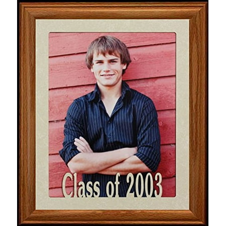 2003 Framed - 8X10 Class Of 2003 Portrait Senior/Graduate School Photo Keepsake Frame ~ Laser Cut Cream Mat With Frame (Fruitwood)