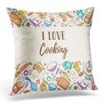 thumbnail image 1 of BOSDECO Cook I Love Cooking Baking Tools in Horizontal Composition Recipe Book Concept with Utensils Cake Pillowcase Pillow Cover Cushion Case 20x20 inch, 1 of 1