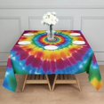 thumbnail image 3 of Rainbow Tie Dye Concentric Circles Square Tablecloth,Waterproof Square Table Cover,Wipeable Spillproof Washable Table Cover for Home Kitchen Party Decor 42"X42"(107x107cm), 3 of 6