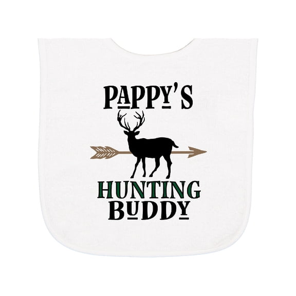 Inktastic Pappys Hunting Buddy Bow Hunter Baby Terry Cloth Bib