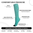 thumbnail image 3 of Lsque Turquoise Glitter Pattern Sport Compression Socks for Men & Women 15-20 mmHg Knee High Nurse Pregnant Running Medical and Travel Athletic, 3 of 6