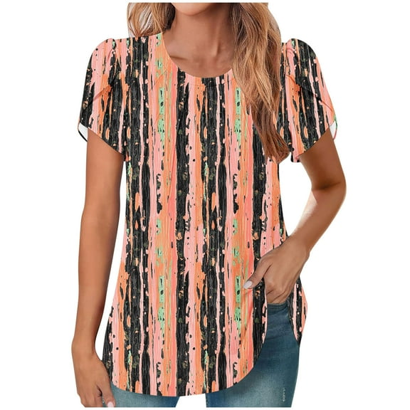 Bogo New Years Eve Blouses For Women 2025 Womens Tops Casual Fall Womens Blouses Short Sleeve Dressy Casual T Shirts For Women Graphic