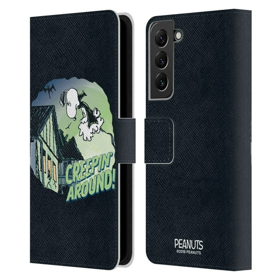 Head Case Designs Officially Licensed Peanuts Spooktacular Snoopy Vampire Leather Book Wallet Case Cover Compatible with Samsung Galaxy S22 5G