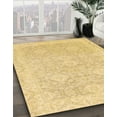 thumbnail image 3 of Ahgly Company Machine Washable Indoor Round Abstract Chrome Gold Yellow Area Rugs, 4' Round, 3 of 7