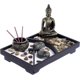 thumbnail image 1 of Zen Garden Incense Holder Candle White Sand and Decorative Stones (Thai Buddha),Buddha statue candelabra resin zen Buddha statue sandpan yoga, 1 of 5