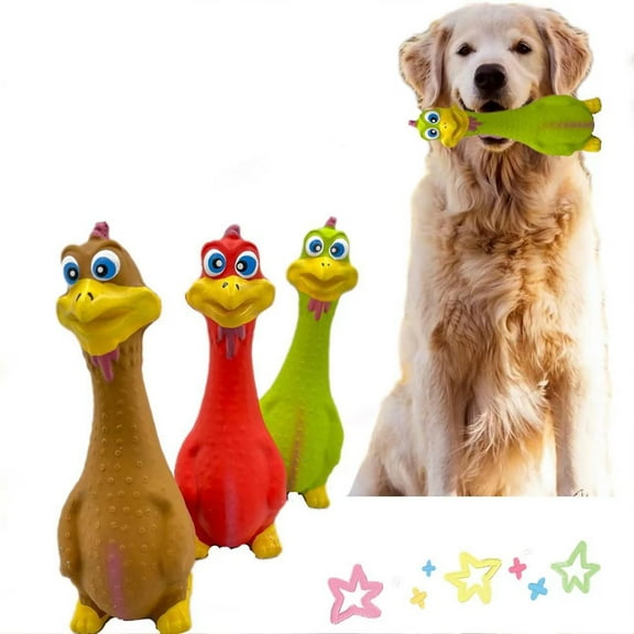 Durable Large Dog Chew Toy with Squeaker for Puppies and Young Dogs Interactive Pet Plaything Latex Chewing Accessory