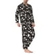 thumbnail image 2 of Balery Skeleton Pijama para Hombre de Dos Piezas con Manga Larga, Conjunto de Dormir y Descanso Suave con Bolsillos-Large, 2 of 7