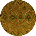 thumbnail image 1 of Ahgly Company Machine Washable Indoor Round Southwestern Yellow Country Area Rugs, 6' Round, 1 of 4
