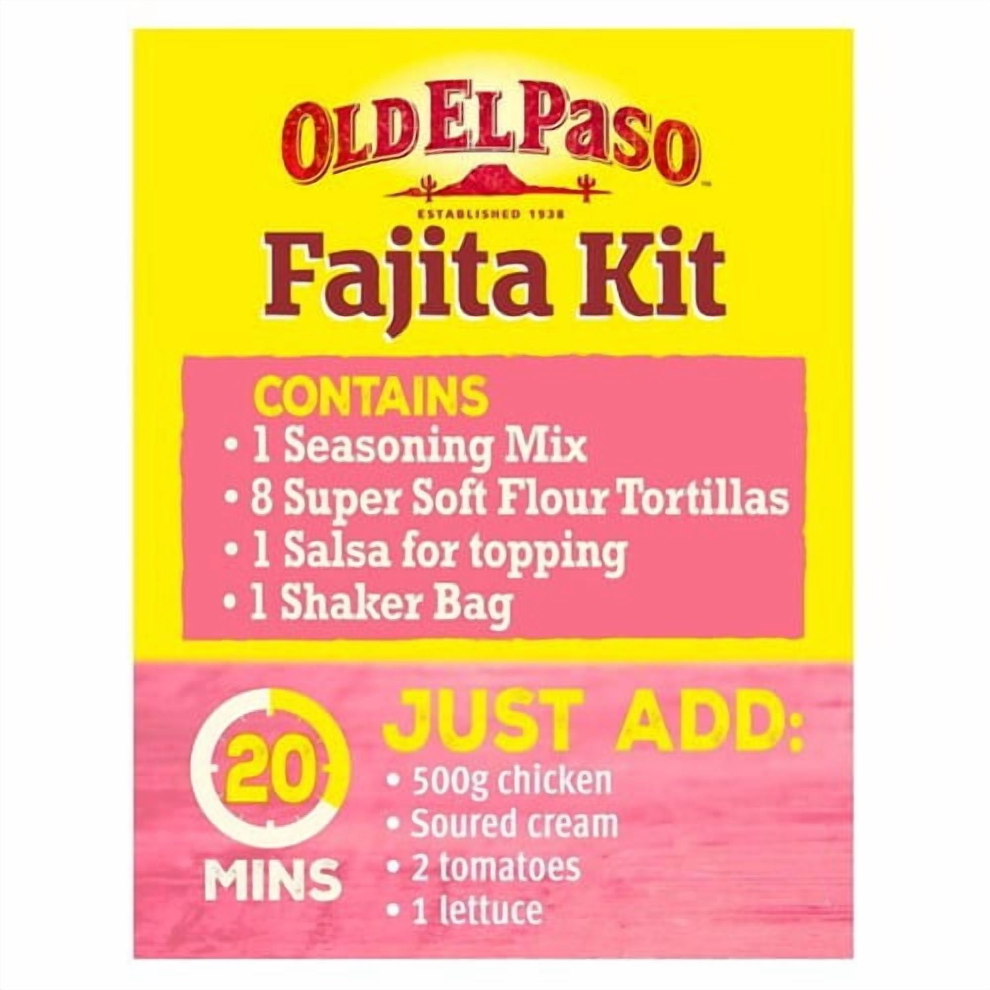 Old El Paso Mexican Oven Baked Crispy Chicken Fajita Kit 555g, British Import (Pack of 2)